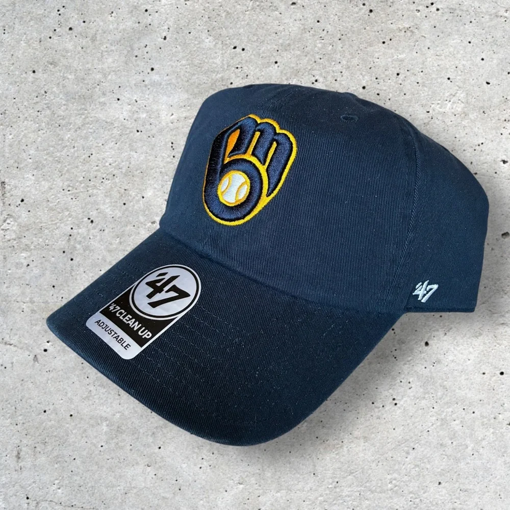 Milwaukee Brewers Navy 47 Brand Clean Up Dad Hat